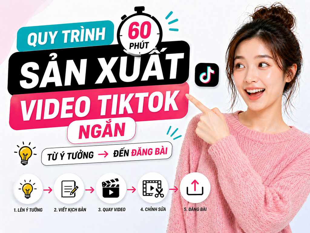 Quy trình 60 phút sản xuất video TikTok ngắn
